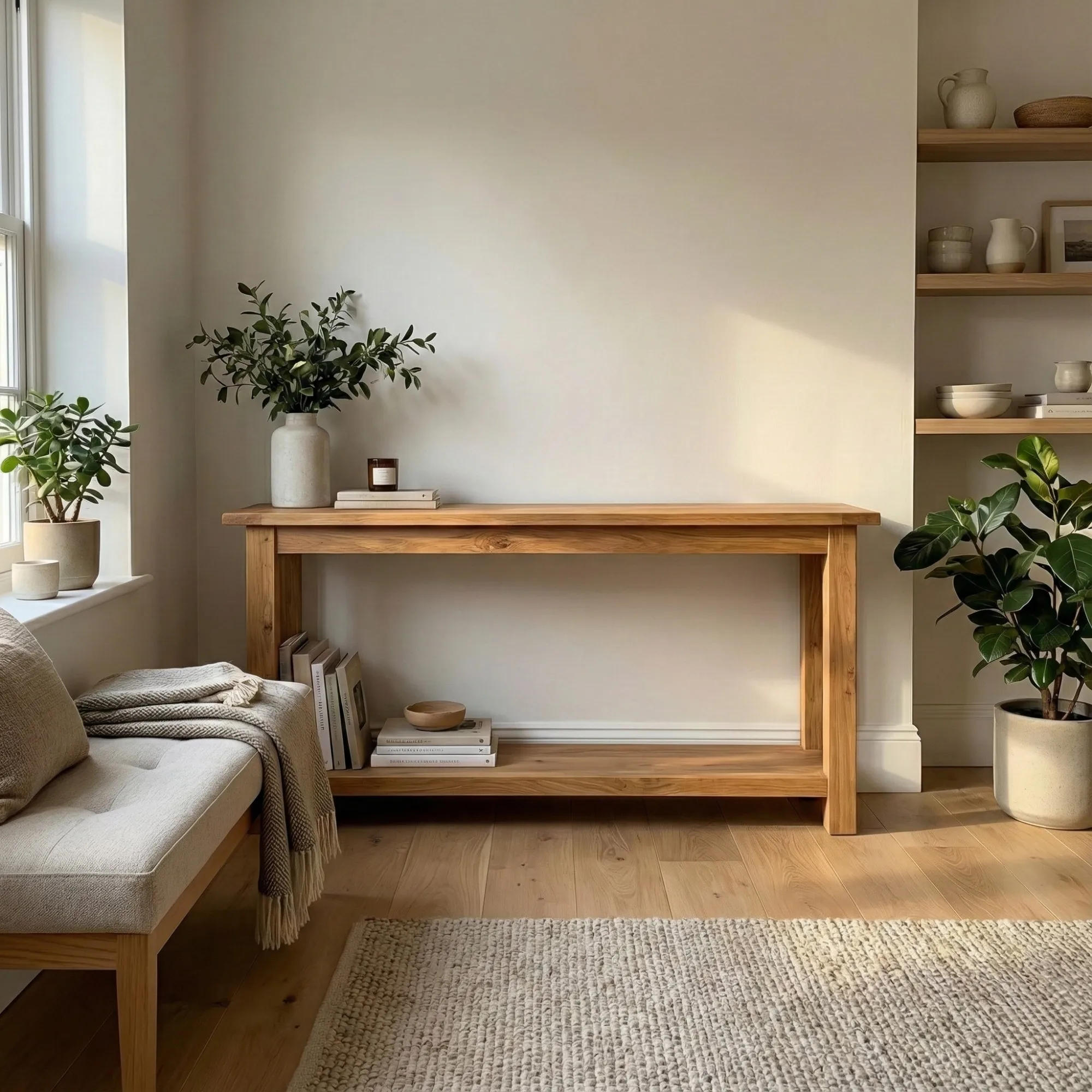 Narrow Solid Wood Console Table - view 6